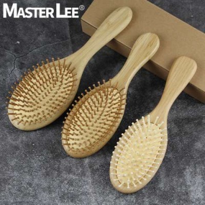 Masterlee Brand Natural Wood Hair Brush Private Label Paddle Wooden Bamboo Massage Hair Brush