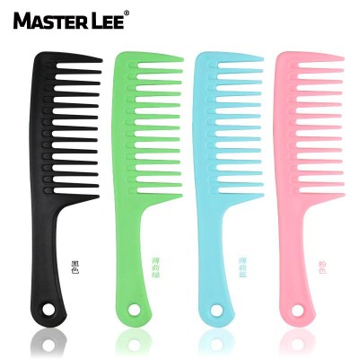 Masterlee custom logo private label large multicolor wide tooth comb detangle shampoo plastic curly hair comb