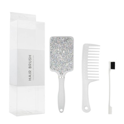 Masterlee  Luxury diamond massage comb white tooth comb edge brushes for perfect comb set