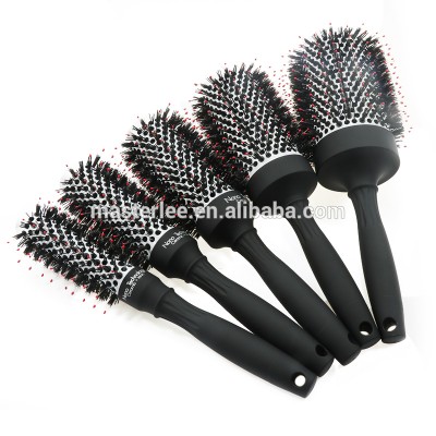 Masterlee Brand High Quality Popular Black Ceramic Detangling Salon Round Hair Brush